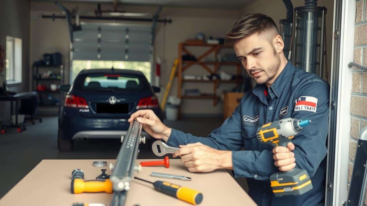 How do I fix my garage door track?