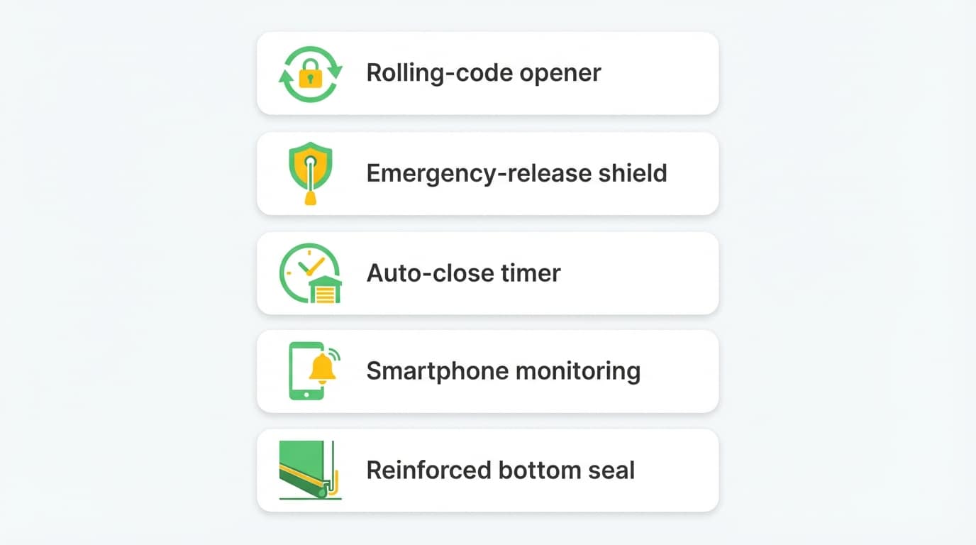 Secure garage door features for San Antonio homes showing reinforced panels and modern opener technology
